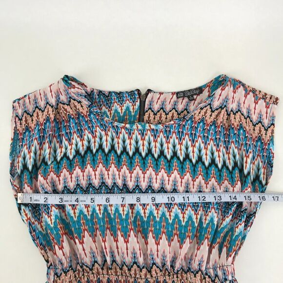 BeBop Scoop Neck Dress Juniors' Size Small Cap Sleeves Back Zip 100% Rayon Short - Picture 6 of 11